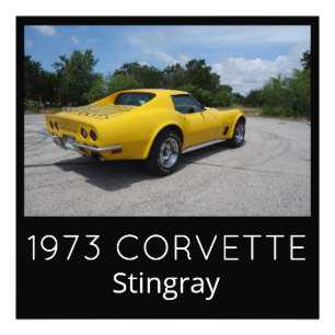 Gult 1973 Corvette Stingray Fototryck