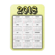 Gult 2018 Kalendermagnet