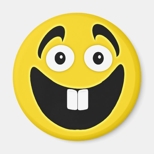 Gult 2 Front Teeth Ansikte Magnet (Framsidan)