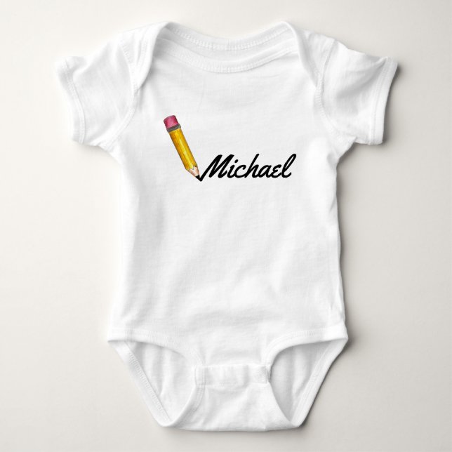 Gult #2 Skolpenna Skriva Personlig Namn Tröja (Framsida)