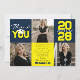 Gult 3 Photo Studenten Tack Inbjudningar