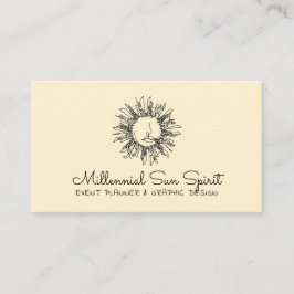 Gult Abstrakt Andlig Celestial Sol Tarot Visitkort