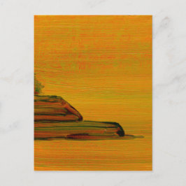 Gult Abstrakt Art-vykort Vykort