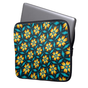 Gult Abstrakt Flowers Laptop Fodral