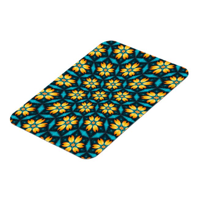 Gult Abstrakt Flowers Magnet (Vänstra Sidan)