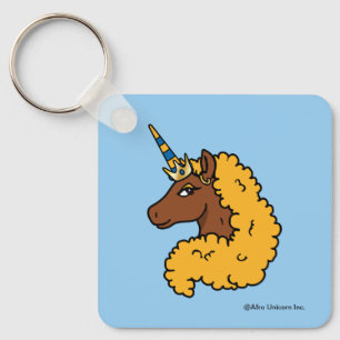 Gult Afro Unicorn Nyckelring