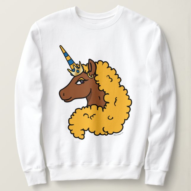 Gult Afro Unicorn T Shirt (Design framsida)