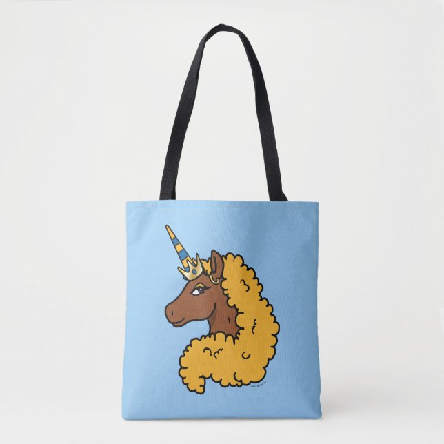 Gult Afro Unicorn Tygkasse (Framsida)