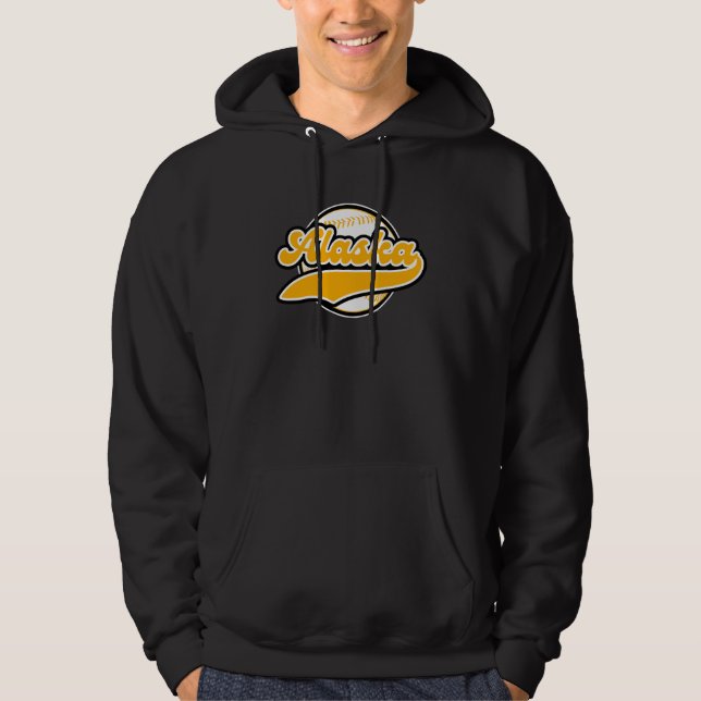 Gult Alaska College Universiteten stil AK Hoodie (Framsida)