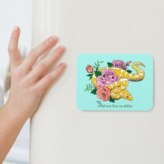 Gult Albino Boll Python Magnet (Skapare uppladdad)