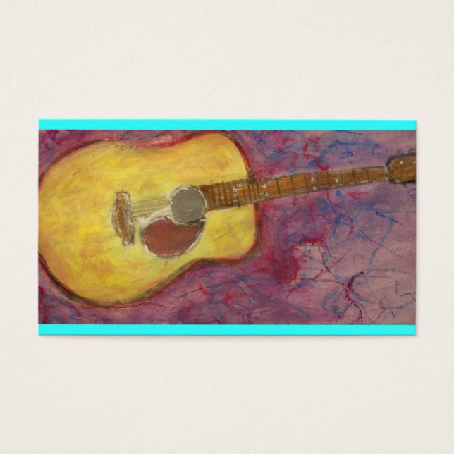 gult Alopecus guitar Visitkort (Framsidan)