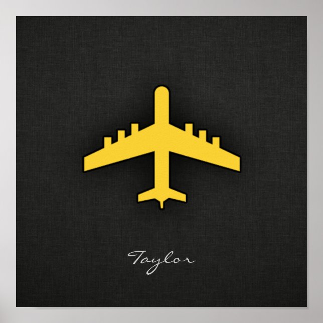 Gult Amber-flygplan Poster (Framsidan)