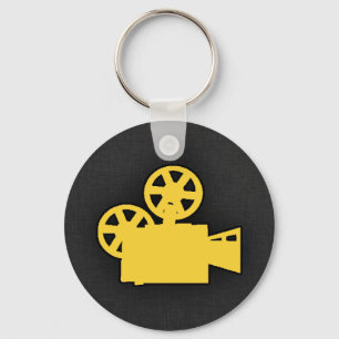Gult Amber Movie Camera Nyckelring