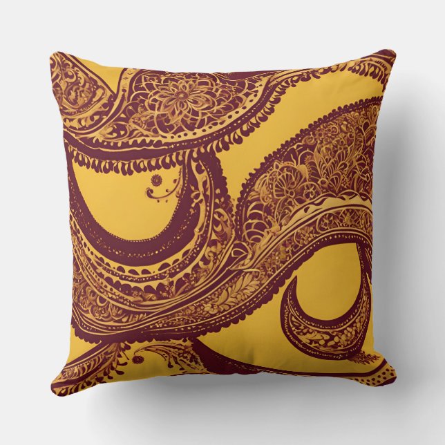 Gult Ambiance AI art Kudde (Baksida)