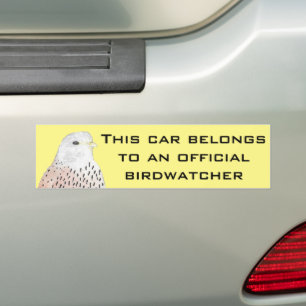 Gult American Kestrel Fågelskådare Bumper Sticker Bildekal