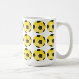 Gult American Soccer Ball eller Football Kaffemugg