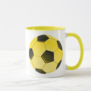 Gult American Soccer Ball eller Football Mugg