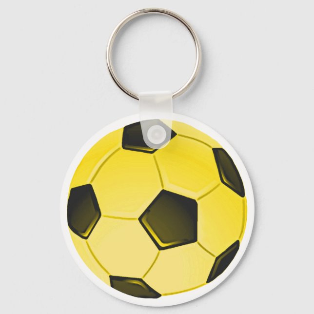 Gult American Soccer Ball eller Football Nyckelring (Framsida)