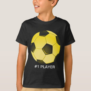 Gult American Soccer Ball eller Football T-shirt