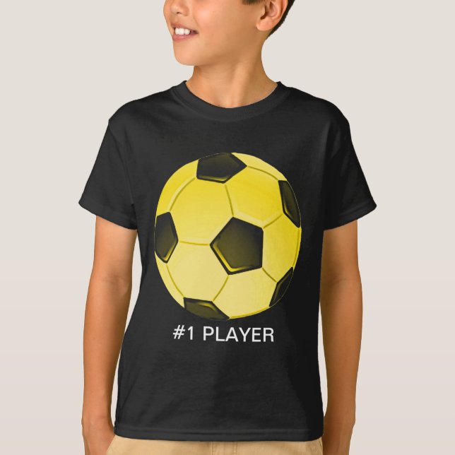 Gult American Soccer Ball eller Football T-shirt (Framsida)