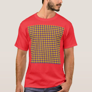 Gult amp Lila Houndstooth Mönster T Shirt