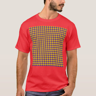 Gult amp Lila Houndstooth Mönster T Shirt
