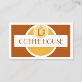 Gult än brunt kaffe kopp enkla affärskort visitkort