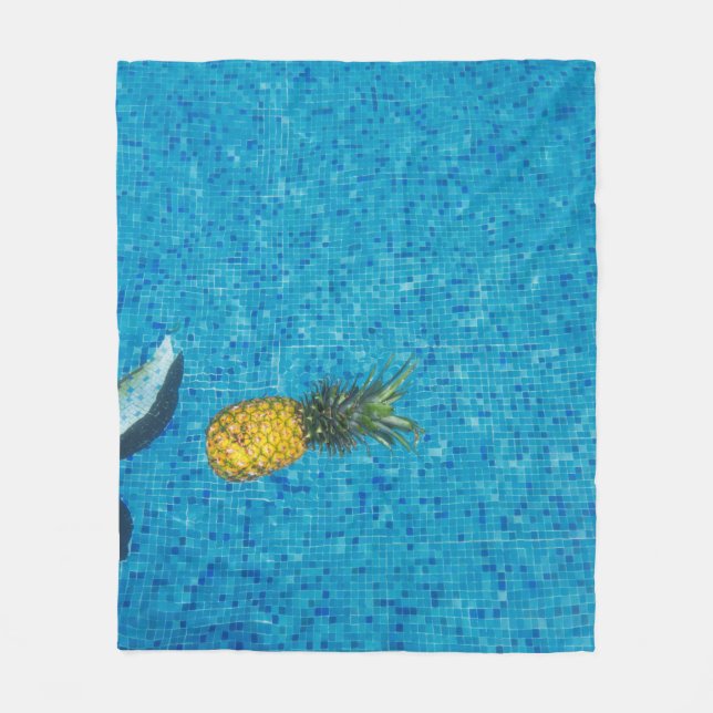 Gult Ananas frukt Fleecefilt (Framsidan)
