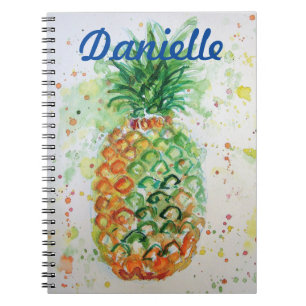 Gult Ananas Fruktbäddflickor namn Anteckningsbok