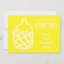 Gult Ananfruktsfrukt Sommarpicknick lunch party Inbjudningar