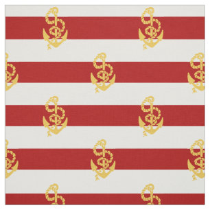 Gult Anchor Red and White Stripe Background Tyg