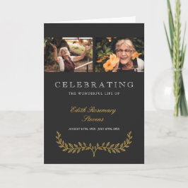 Gult andedräkt som firar Life begravningsprogram Program