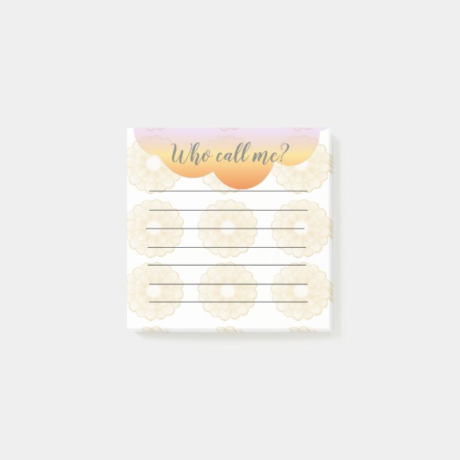 Gult Anemone som kallar mig PostIT-anteckningar Post-it Block (Framsida)