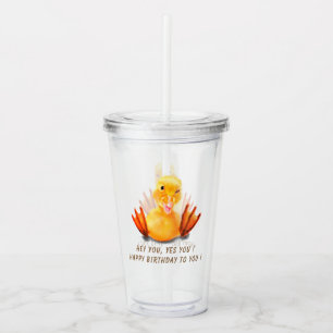Gult Anka Akryltorktumlare Take Away Mugg