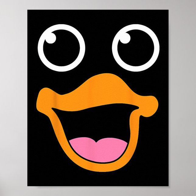Gult Anka Ansikte Halloween Djurstumma för Kid Poster (Framsidan)