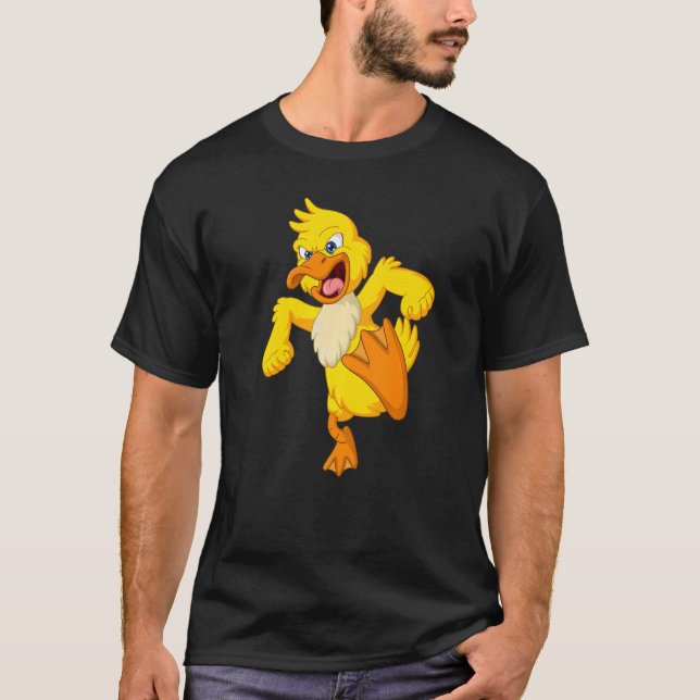 Gult Anka Arg Evil Poultry Organic Farmer Far T Shirt (Framsida)
