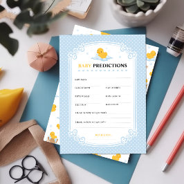 Gult Anka Bubble Bath Baby Predications Game Card Rådkort