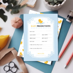 Gult Anka Bubble Bath Baby Predications Game Card Rådkort