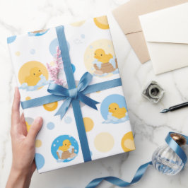 Gult Anka Bubble Bath Gift Wrapping Papper Presentpapper