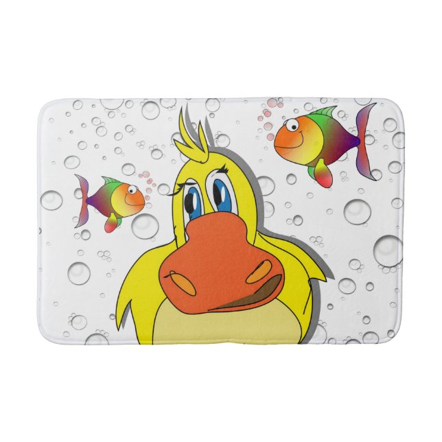 Gult Anka fiskbubblor Bathroom Bath Mat Badrumsmatta (Framsidan)
