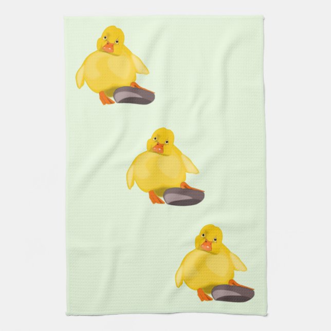 Gult Anka Kitchen Towel - Välj Färg Kökshandduk (Vertikal)