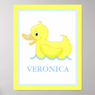 Gult Anka Little Ducky Personlig Art Print Poster