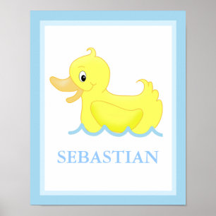Gult Anka Little Ducky Personlig Art Print Poster