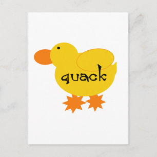 Gult Anka Quack Tshirts och presenter Vykort
