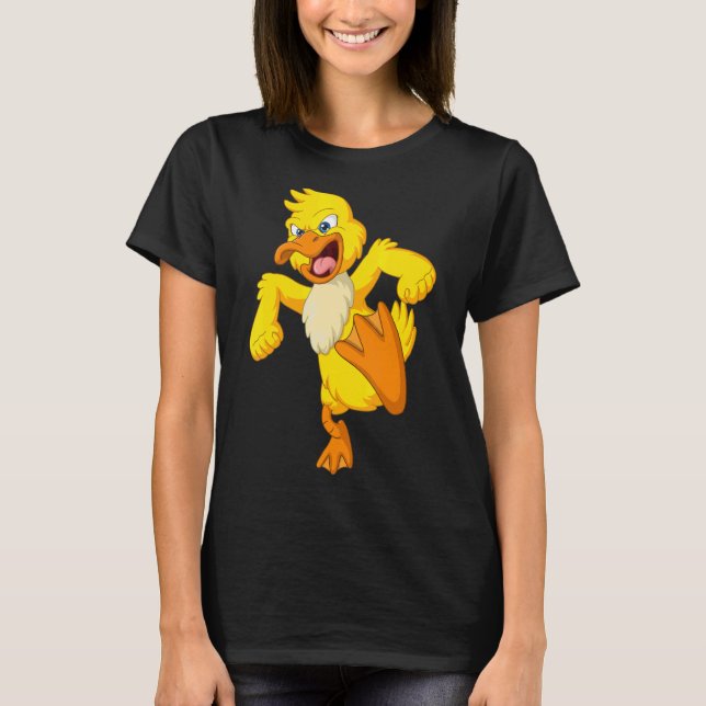 Gult Anka Zoo Animals Kids Ankor T Shirt (Framsida)