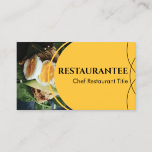 Gult Anpassningsbar Foto Restaurant Cooking Chef Visitkort