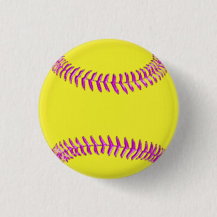 Gult Anpassningsbar Softball Stift Glassy Rosa-tr Knapp