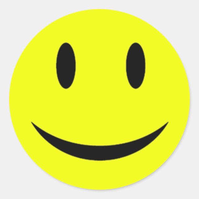 Gult Ansikte Sticker Runt Klistermärke (Framsida)