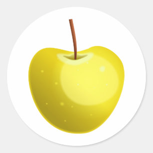 Gult Apple Runt Klistermärke