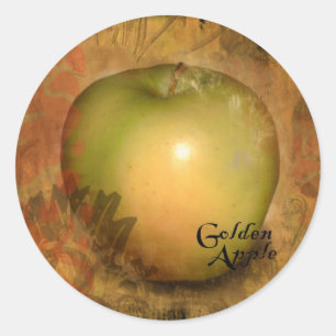 Gult Apple Runt Klistermärke